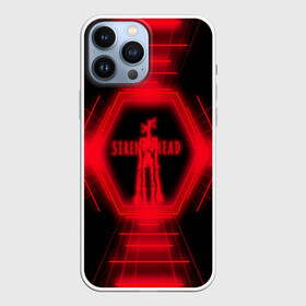 Чехол для iPhone 13 Pro Max с принтом Siren Head Glow в Тюмени,  |  | Тематика изображения на принте: siren head | линии | монстр | неон | свечение | сиреноголовый