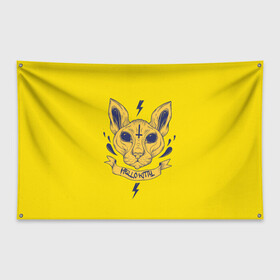 Флаг-баннер с принтом hellokitty в Тюмени, 100% полиэстер | размер 67 х 109 см, плотность ткани — 95 г/м2; по краям флага есть четыре люверса для крепления | китти kitty кошка hellokitty мимими хэллоукитти