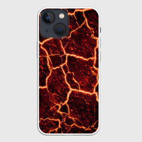 Чехол для iPhone 13 mini с принтом Лава в Тюмени,  |  | Тематика изображения на принте: лава | огонь | пламя | разлом | текстура | трещины
