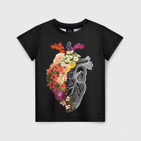 Детская футболка 3D с принтом Natural Heart Dual в Тюмени, 100% гипоаллергенный полиэфир | прямой крой, круглый вырез горловины, длина до линии бедер, чуть спущенное плечо, ткань немного тянется | 8 | flower | flowers | garden | heart | natural | symbiote | день | женский | марта | международный | природа | растения | сердце | симбиот | цветы