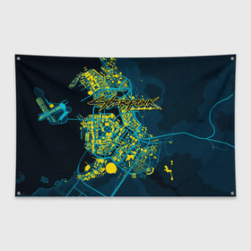 Флаг-баннер с принтом Cyberpunk  в Тюмени, 100% полиэстер | размер 67 х 109 см, плотность ткани — 95 г/м2; по краям флага есть четыре люверса для крепления | 2077 | cd project | cd project red | cyber | cyberpunk | cyberpunk 2077 | lizzy | map | mox | moxes | night city wire | punk | still | the mox | witcher | банда | карта | кибер | киберпанк | киберпанк 2077 | лиззи | моксес | панк | сайбер |