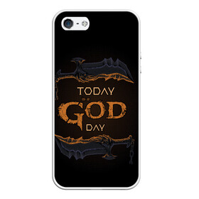 Чехол для iPhone 5/5S матовый с принтом God day GOW в Тюмени, Силикон | Область печати: задняя сторона чехла, без боковых панелей | gad of war | game | games | god of war | god of wor | бог войны | игра | игры | кинжалы | кратос | праздник