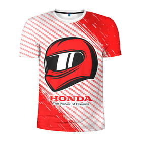 Мужская футболка 3D спортивная с принтом Honda - Strokes в Тюмени, 100% полиэстер с улучшенными характеристиками | приталенный силуэт, круглая горловина, широкие плечи, сужается к линии бедра | accord | auto | civic | crv | honda | logo | moto | motors | sport | авто | автомобиль | аккорд | гонки | краска | лого | логотип | логотипы | марка | мото | моторс | мотоцикл | серия | символ | символы | спорт | хонда | цивик