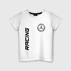 Детская футболка хлопок с принтом Mercedes в Тюмени, 100% хлопок | круглый вырез горловины, полуприлегающий силуэт, длина до линии бедер | Тематика изображения на принте: amg | auto | bens | benz | logo | merc | mercedes | mersedes | moto | star | vthctltc | авто | амг | бенц | звезда | класс | лого | логотип | мерин | мерс | мерседес | мото | символ | символы | ьуксувуы