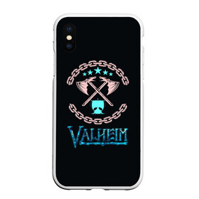 Чехол для iPhone XS Max матовый с принтом Valheim лого и цепи в Тюмени, Силикон | Область печати: задняя сторона чехла, без боковых панелей | Тематика изображения на принте: fantasy | mmo | valheim | valve | валхейм | вальхейм | викинги | выживалка | игра | королевская битва | ммо | ролевая игра | фэнтази