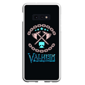 Чехол для Samsung S10E с принтом Valheim лого и цепи в Тюмени, Силикон | Область печати: задняя сторона чехла, без боковых панелей | Тематика изображения на принте: fantasy | mmo | valheim | valve | валхейм | вальхейм | викинги | выживалка | игра | королевская битва | ммо | ролевая игра | фэнтази