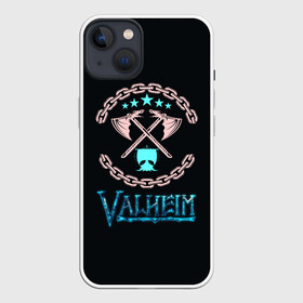 Чехол для iPhone 13 с принтом Valheim лого и цепи в Тюмени,  |  | fantasy | mmo | valheim | valve | валхейм | вальхейм | викинги | выживалка | игра | королевская битва | ммо | ролевая игра | фэнтази