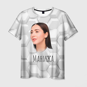 Мужская футболка 3D с принтом Манижа 3D фон в Тюмени, 100% полиэфир | прямой крой, круглый вырез горловины, длина до линии бедер | manizha | далеровна | душанбе | евровидение | евровидение 2021 | манижа | певица | таджикистан | хамраева