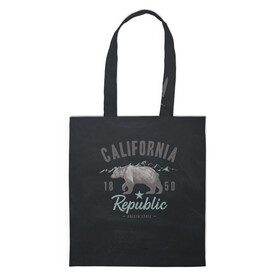 Шоппер 3D с принтом California republic в Тюмени, 100% полиэстер | Плотность: 200 г/м2; Размер: 34×35 см; Высота лямок: 30 см | Тематика изображения на принте: bear | california | republic | state | калифорния | медведь | республика