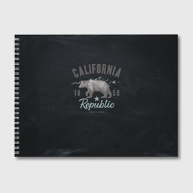 Альбом для рисования с принтом California republic в Тюмени, 100% бумага
 | матовая бумага, плотность 200 мг. | Тематика изображения на принте: bear | california | republic | state | калифорния | медведь | республика