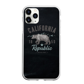 Чехол для iPhone 11 Pro Max матовый с принтом California republic в Тюмени, Силикон |  | bear | california | republic | state | калифорния | медведь | республика