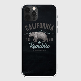 Чехол для iPhone 12 Pro с принтом California republic в Тюмени, силикон | область печати: задняя сторона чехла, без боковых панелей | bear | california | republic | state | калифорния | медведь | республика