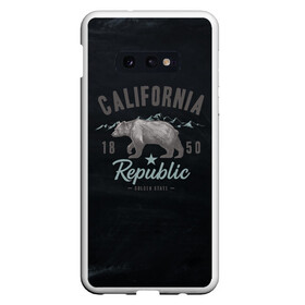 Чехол для Samsung S10E с принтом California republic в Тюмени, Силикон | Область печати: задняя сторона чехла, без боковых панелей | bear | california | republic | state | калифорния | медведь | республика