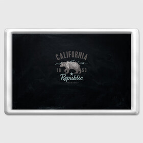 Магнит 45*70 с принтом California republic в Тюмени, Пластик | Размер: 78*52 мм; Размер печати: 70*45 | bear | california | republic | state | калифорния | медведь | республика