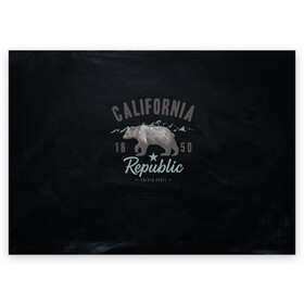 Поздравительная открытка с принтом California republic в Тюмени, 100% бумага | плотность бумаги 280 г/м2, матовая, на обратной стороне линовка и место для марки
 | Тематика изображения на принте: bear | california | republic | state | калифорния | медведь | республика