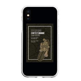 Чехол для iPhone XS Max матовый с принтом Тигр на серфинге в Тюмени, Силикон | Область печати: задняя сторона чехла, без боковых панелей | большая кошка | джунгли | отдых | полосатый | серфинг | тигр | тигрица | хищник