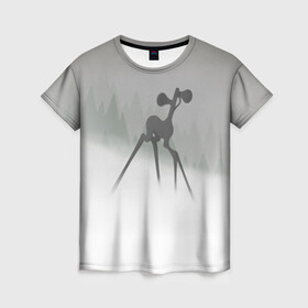 Женская футболка 3D с принтом Сиренеголовый олень в Тюмени, 100% полиэфир ( синтетическое хлопкоподобное полотно) | прямой крой, круглый вырез горловины, длина до линии бедер | видео | звуки | легенда | майнкрафт | монстр | песня | про сиренеголового | сказка