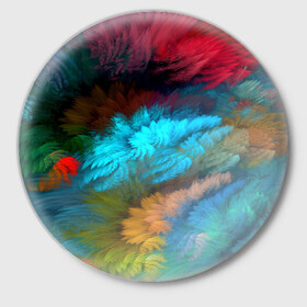 Значок с принтом Цветной дестрой в Тюмени,  металл | круглая форма, металлическая застежка в виде булавки | абстракция | молодежное | пестрое | тренд | хайп | цветное