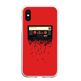 Чехол для iPhone XS Max матовый с принтом The death of the cassette tape в Тюмени, Силикон | Область печати: задняя сторона чехла, без боковых панелей | 80 | 90 | age | death | epoch | era | retro | tape | гибель | двоичный | кассета | кассеты | код | компьютер | компьютеризация | переход | программирование | уходящая | ушедшая | цифровая | цифровой | эра