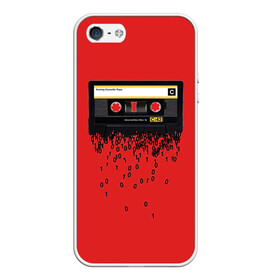 Чехол для iPhone 5/5S матовый с принтом The death of the cassette tape в Тюмени, Силикон | Область печати: задняя сторона чехла, без боковых панелей | 80 | 90 | age | death | epoch | era | retro | tape | гибель | двоичный | кассета | кассеты | код | компьютер | компьютеризация | переход | программирование | уходящая | ушедшая | цифровая | цифровой | эра