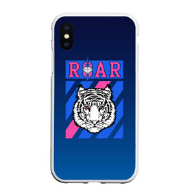 Чехол для iPhone XS Max матовый с принтом Roar Tiger в Тюмени, Силикон | Область печати: задняя сторона чехла, без боковых панелей | roar | большая кошка | полосатый | тигр | тигрица | хищник