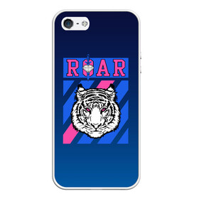 Чехол для iPhone 5/5S матовый с принтом Roar Tiger в Тюмени, Силикон | Область печати: задняя сторона чехла, без боковых панелей | roar | большая кошка | полосатый | тигр | тигрица | хищник