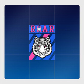 Магнитный плакат 3Х3 с принтом Roar Tiger в Тюмени, Полимерный материал с магнитным слоем | 9 деталей размером 9*9 см | roar | большая кошка | полосатый | тигр | тигрица | хищник