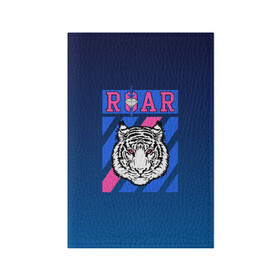 Обложка для паспорта матовая кожа с принтом Roar Tiger в Тюмени, натуральная матовая кожа | размер 19,3 х 13,7 см; прозрачные пластиковые крепления | Тематика изображения на принте: roar | большая кошка | полосатый | тигр | тигрица | хищник