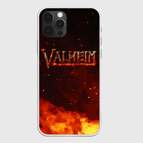 Чехол для iPhone 12 Pro с принтом Valheim огненный лого в Тюмени, силикон | область печати: задняя сторона чехла, без боковых панелей | Тематика изображения на принте: fantasy | mmo | valheim | valve | валхейм | вальхейм | викинги | выживалка | игра | королевская битва | ммо | ролевая игра | фэнтази