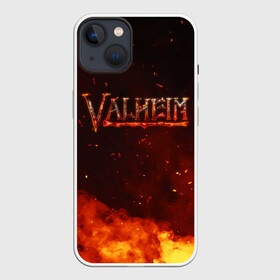 Чехол для iPhone 13 с принтом Valheim огненный лого в Тюмени,  |  | fantasy | mmo | valheim | valve | валхейм | вальхейм | викинги | выживалка | игра | королевская битва | ммо | ролевая игра | фэнтази