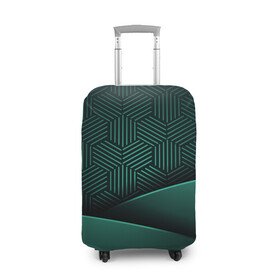 Чехол для чемодана 3D с принтом Luxury Green в Тюмени, 86% полиэфир, 14% спандекс | двустороннее нанесение принта, прорези для ручек и колес | green | luxury | versace | vip | абстракция | версаче | вип | паттерн | роскошь | текстуры