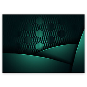 Поздравительная открытка с принтом Luxury Green в Тюмени, 100% бумага | плотность бумаги 280 г/м2, матовая, на обратной стороне линовка и место для марки
 | Тематика изображения на принте: green | luxury | versace | vip | абстракция | версаче | вип | паттерн | роскошь | текстуры