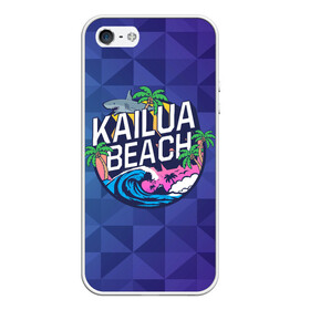 Чехол для iPhone 5/5S матовый с принтом KAILUA BEACH в Тюмени, Силикон | Область печати: задняя сторона чехла, без боковых панелей | Тематика изображения на принте: kailua | акула | закат | море | отдых | отпуск | пальмы | пляж