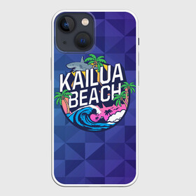 Чехол для iPhone 13 mini с принтом KAILUA BEACH в Тюмени,  |  | Тематика изображения на принте: kailua | акула | закат | море | отдых | отпуск | пальмы | пляж