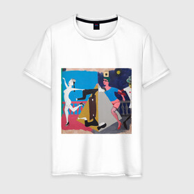 Мужская футболка хлопок с принтом Картина на стене, Ческидов в Тюмени, 100% хлопок | прямой крой, круглый вырез горловины, длина до линии бедер, слегка спущенное плечо. | абстракция | александр | картина | стена | ческидов