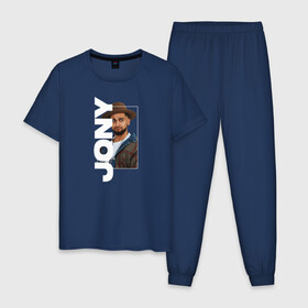 Мужская пижама хлопок с принтом Jony  в Тюмени, 100% хлопок | брюки и футболка прямого кроя, без карманов, на брюках мягкая резинка на поясе и по низу штанин
 | jony | jony комета | джони | джони комета | жони | комета | френдзона
