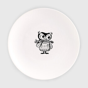 Тарелка с принтом Сова с цветком в Тюмени, фарфор | диаметр - 210 мм
диаметр для нанесения принта - 120 мм | Тематика изображения на принте: owl | owls | сова | совушка | совы | филин | фраза | юмор