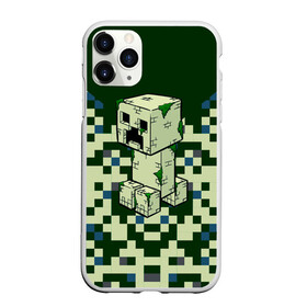 Чехол для iPhone 11 Pro матовый с принтом Minecraft Крипер в Тюмени, Силикон |  | minecraft | блоки | виеоигры | зеленый человечек | инди игра | комуфляж | майнкрафт | пикселы