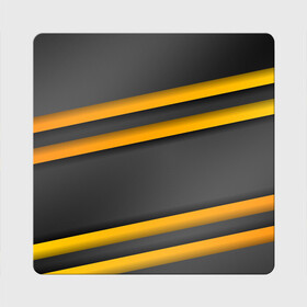 Магнит виниловый Квадрат с принтом Желтые полосы в Тюмени, полимерный материал с магнитным слоем | размер 9*9 см, закругленные углы | молодежное | полоса | стиль | улица | хайп
