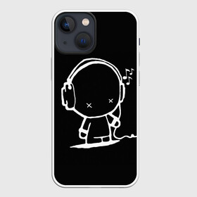 Чехол для iPhone 13 mini с принтом Меломан в Тюмени,  |  | clef | headphones | instrument | lover | man | music | musical | notation | note | notes | tablature | treble | грамота | инструмент | ключ | меломан | музыка | музыкальный | наушники | нота | нотная | ноты | скрипичный | табулатура