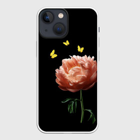 Чехол для iPhone 13 mini с принтом Цветок и бабочка в Тюмени,  |  | бабочка | желтый | красивый | одинокий | цветок