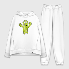 Женский костюм хлопок Oversize с принтом Кактус. Обними меня в Тюмени,  |  | art | cactus | cartoon | illustration | monster | кактус | монстр | обнимашки | хочунаручки