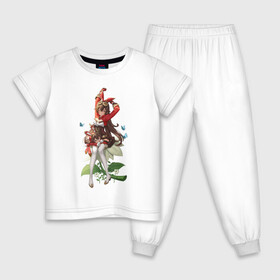 Детская пижама хлопок с принтом Маленькая Эмбер в Тюмени, 100% хлопок |  брюки и футболка прямого кроя, без карманов, на брюках мягкая резинка на поясе и по низу штанин
 | Тематика изображения на принте: абочка | анемония | арт | бабочки | белый цветок | боевая девочка | боевая девушка | зайчик | заяц | игрушка | игрушка кролик | кролик | милая девочка | милая девушка | рисунок | сесилия