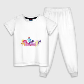 Детская пижама хлопок с принтом My Little Pony Happy Birthday в Тюмени, 100% хлопок |  брюки и футболка прямого кроя, без карманов, на брюках мягкая резинка на поясе и по низу штанин
 | applejack | friendship | mylittlepony | rainbow dash | twilight sparkle | waifu | вайфу | дружба это магия | друзья | кони | моя маленькая пони | мультфильм | пони | радуга | ренбоу деш | эплджек