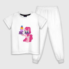 Детская пижама хлопок с принтом My Little Pony Pinkie Pie в Тюмени, 100% хлопок |  брюки и футболка прямого кроя, без карманов, на брюках мягкая резинка на поясе и по низу штанин
 | Тематика изображения на принте: applejack | friendship | mylittlepony | rainbow dash | twilight sparkle | waifu | вайфу | дружба это магия | друзья | кони | моя маленькая пони | мультфильм | пони | радуга | ренбоу деш | эплджек
