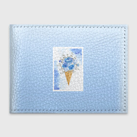 Обложка для студенческого билета с принтом Цветочный холодок в Тюмени, натуральная кожа | Размер: 11*8 см; Печать на всей внешней стороне | градиент | мороженое | мрамор | облака | рожок | розы | цветы