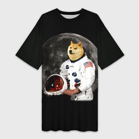 Платье-футболка 3D с принтом Доги Космонавт в Тюмени,  |  | doge | earth | mars | meme | moon | nasa | space | star | usa | америка | гагарин | доги | животные | звезда | земля | корги | космонавт | космос | луна | марс | мем | наса | планета | прикол | собака | сша | флаг