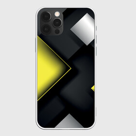 Чехол для iPhone 12 Pro Max с принтом Желто черный ромб в Тюмени, Силикон |  | абстракция | желтое | крутое | молодежное | хайповое
