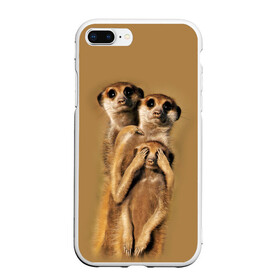 Чехол для iPhone 7Plus/8 Plus матовый с принтом Сурикаты в Тюмени, Силикон | Область печати: задняя сторона чехла, без боковых панелей | Тематика изображения на принте: животные | прикол | прикольные животные | природа | смешные | смешные животные | сурикат