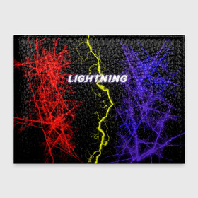 Обложка для студенческого билета с принтом Lightning | Молния в Тюмени, натуральная кожа | Размер: 11*8 см; Печать на всей внешней стороне | женская | краски | молния | молодёжь | мужская | надпись | неон | погода | свобода | тренд